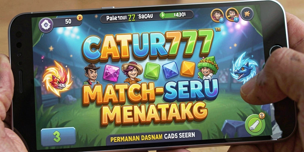 Tampilan gameplay seru di CATUR777 dengan kombinasi Match-3.