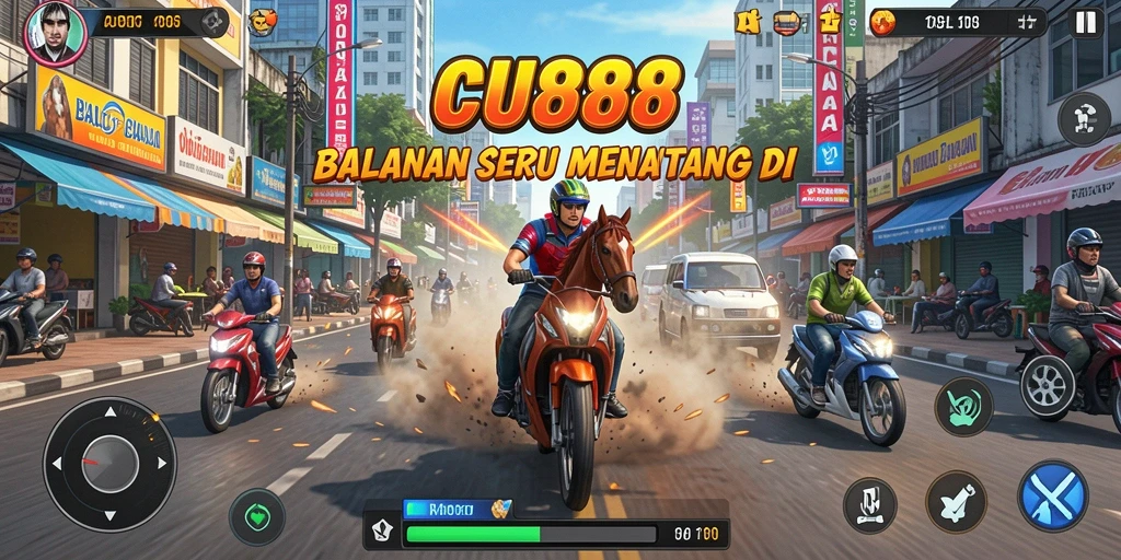 Tampilan gameplay balapan seru di CU888