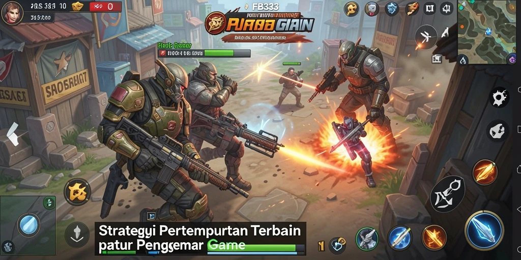 Screenshot gameplay menunjukkan pertempuran strategis epik di FB333.
