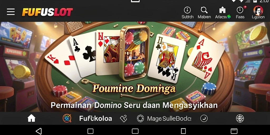 Screenshot FUFUSLOT menampilkan suasana permainan Domino yang mendebarkan.