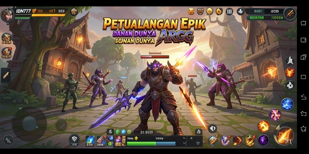 Screenshot gameplay ARPG dengan karakter beraksi dalam pertarungan.