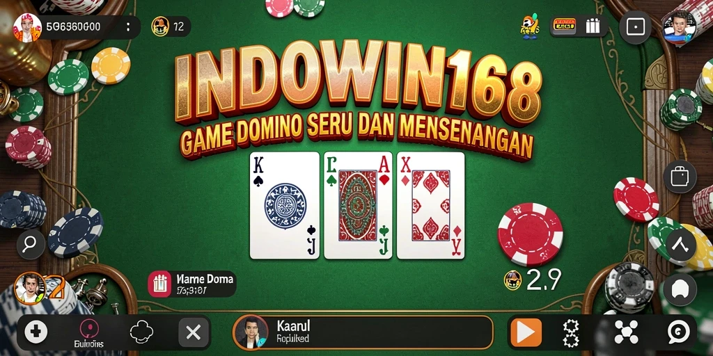Tampilan menarik dari gameplay Domino di INDOWIN168.