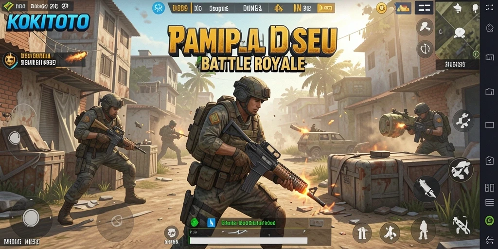 Tampilan gameplay seru dari KOKITOTO dalam pertarungan Battle Royale.