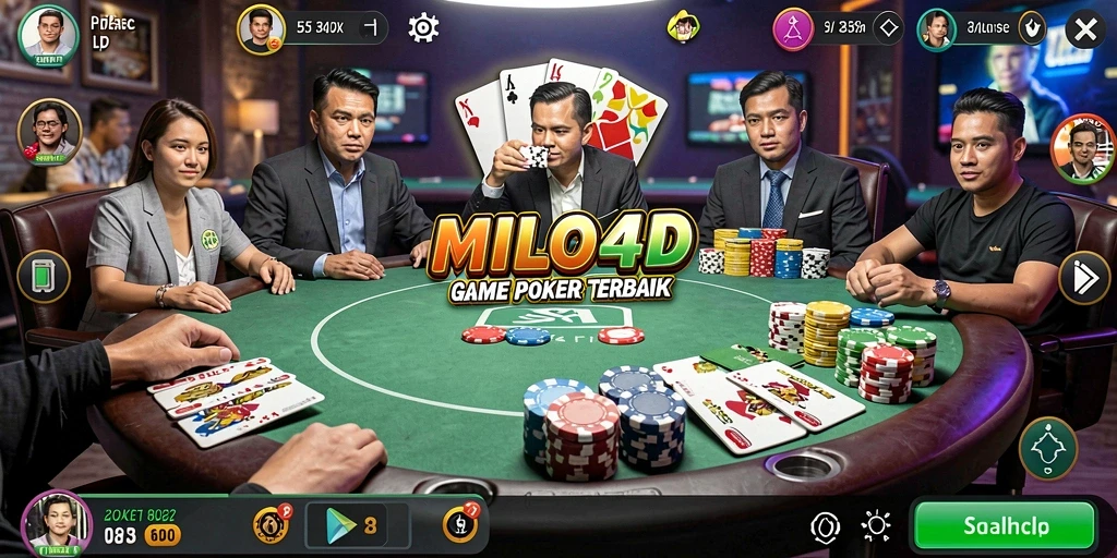 Tampilan gameplay menarik dari game Poker MILO4D.