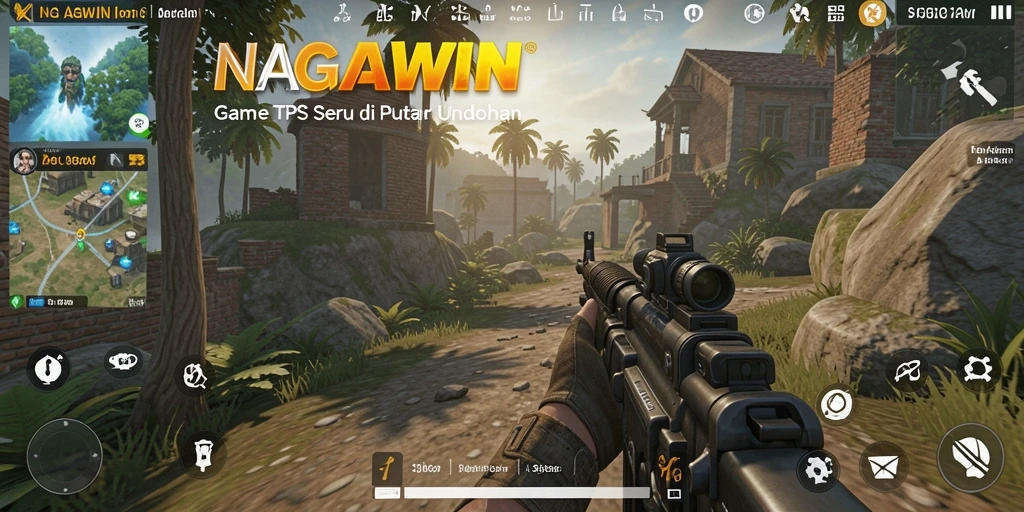 Screenshot gameplay NAGAWIN dengan aksi tembak-menembak yang seru.