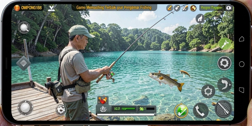 Tampilan gameplay OMPONG188 yang mengasyikkan saat memancing.