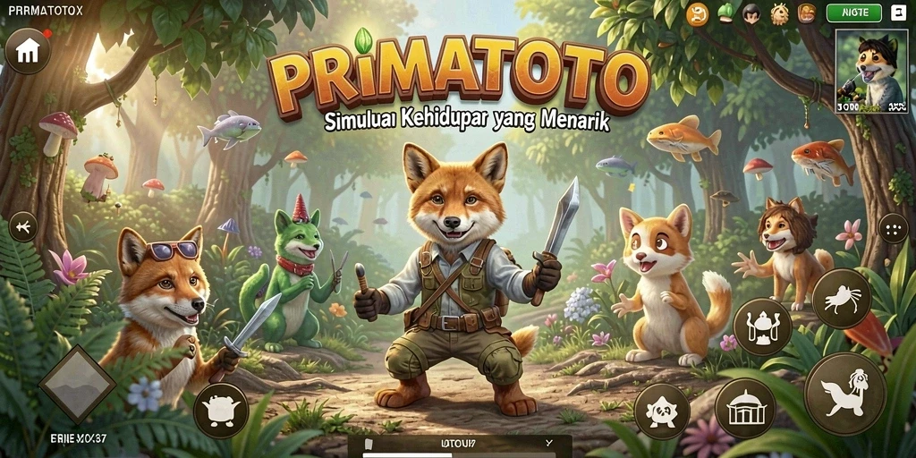 Tampilan gameplay PRIMATOTO yang menarik dan penuh warna