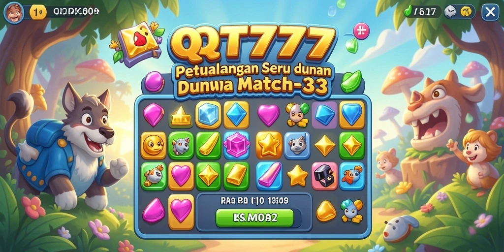 Screenshot gameplay QT777 dengan tampilan seru mencocokkan item.