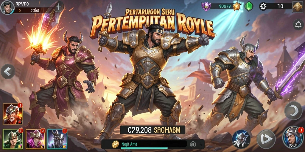 Tampilan gameplay RPVIP8 yang mendebarkan dalam pertempuran Royale.
