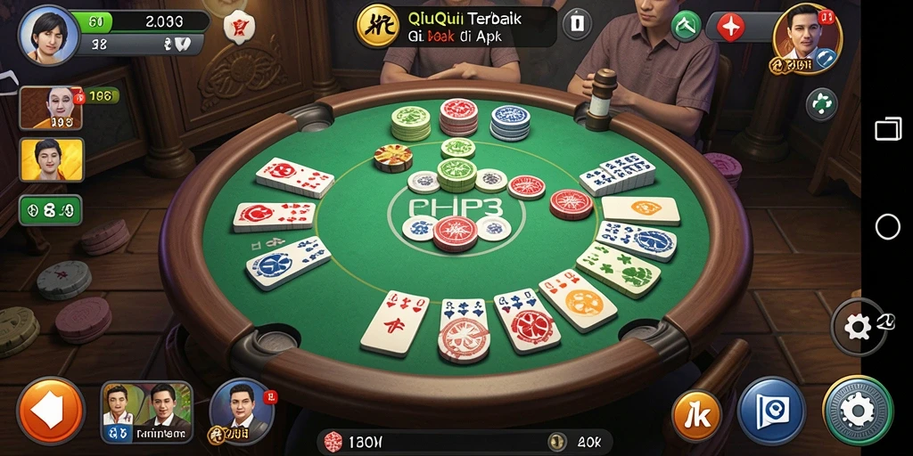 Screenshot permainan QiuQiu yang menampilkan gameplay menarik.