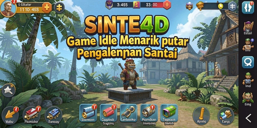 Tangkapan layar gameplay SINTE4D yang menampilkan momen santai dan menarik.