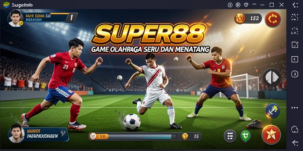 Tangkapan layar SUPER88 menampilkan gameplay olahraga yang seru.