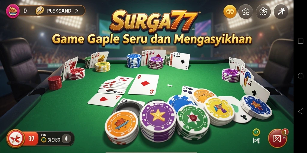 Gameplay Gaple yang mendebarkan dengan teman-teman di SURGA77.
