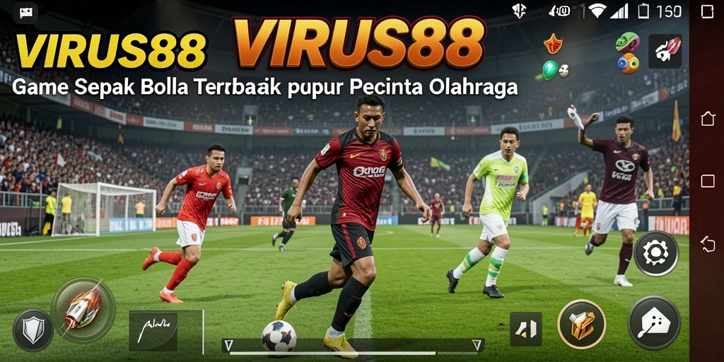 Tangkapan layar gameplay menampilkan aksi seru pertandingan sepak bola.