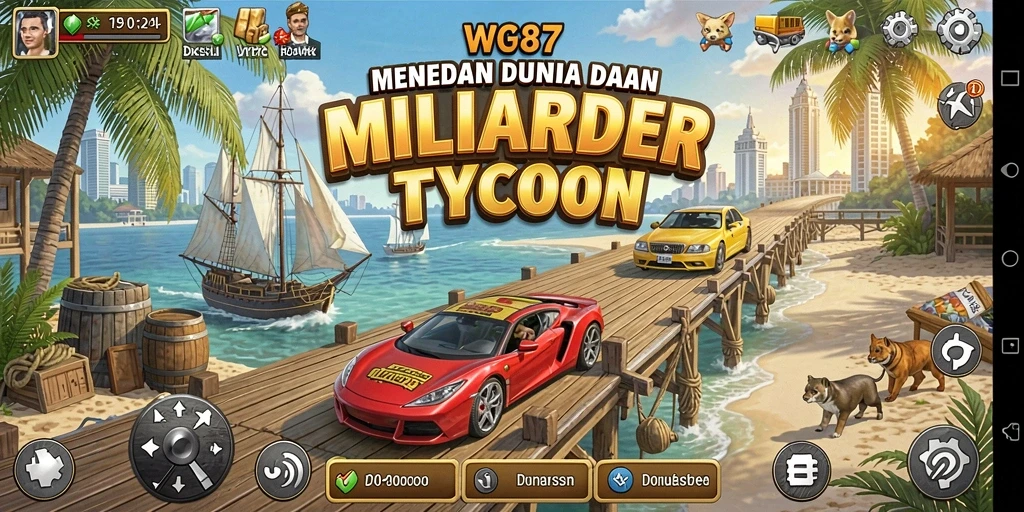 Tampilan gameplay WG87 yang menarik dalam dunia Tycoon.
